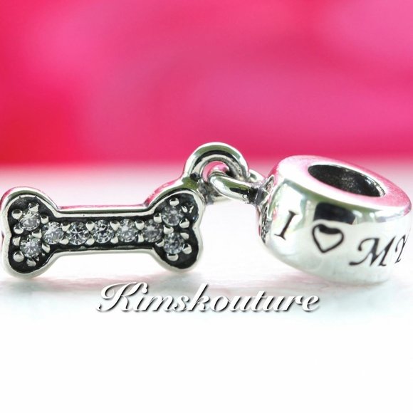 Pandora Charm I Love My Dog Dangle 791263CZ - Picture 6 of 6